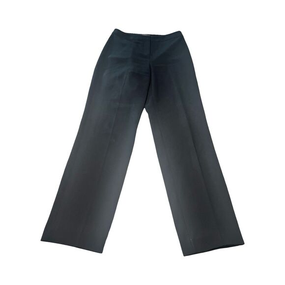 ST. JOHN Caviar Diana Pants Size 4 Black Crepe Marocain Straight Leg‎ Triacetate - Picture 1 of 3